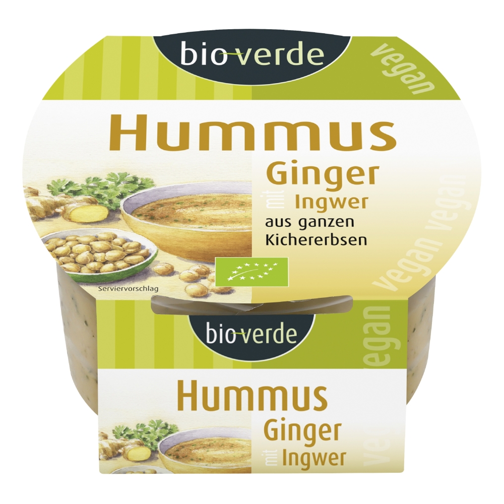 BIO - Hummus com gengibre e coentros, creme para barrar, Vegan, 150g