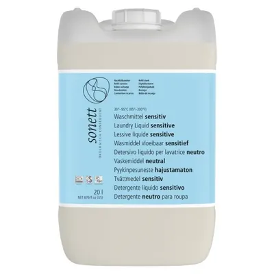 Detergente líquido p/ roupa, 30-95ºC, Sensitiv,  20L