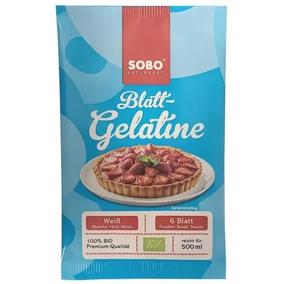 BIO - Folhas de gelatina, 6 folhas, (10g)